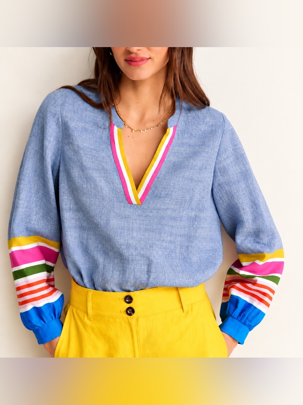 Boden Alice linen blend top, size 6
